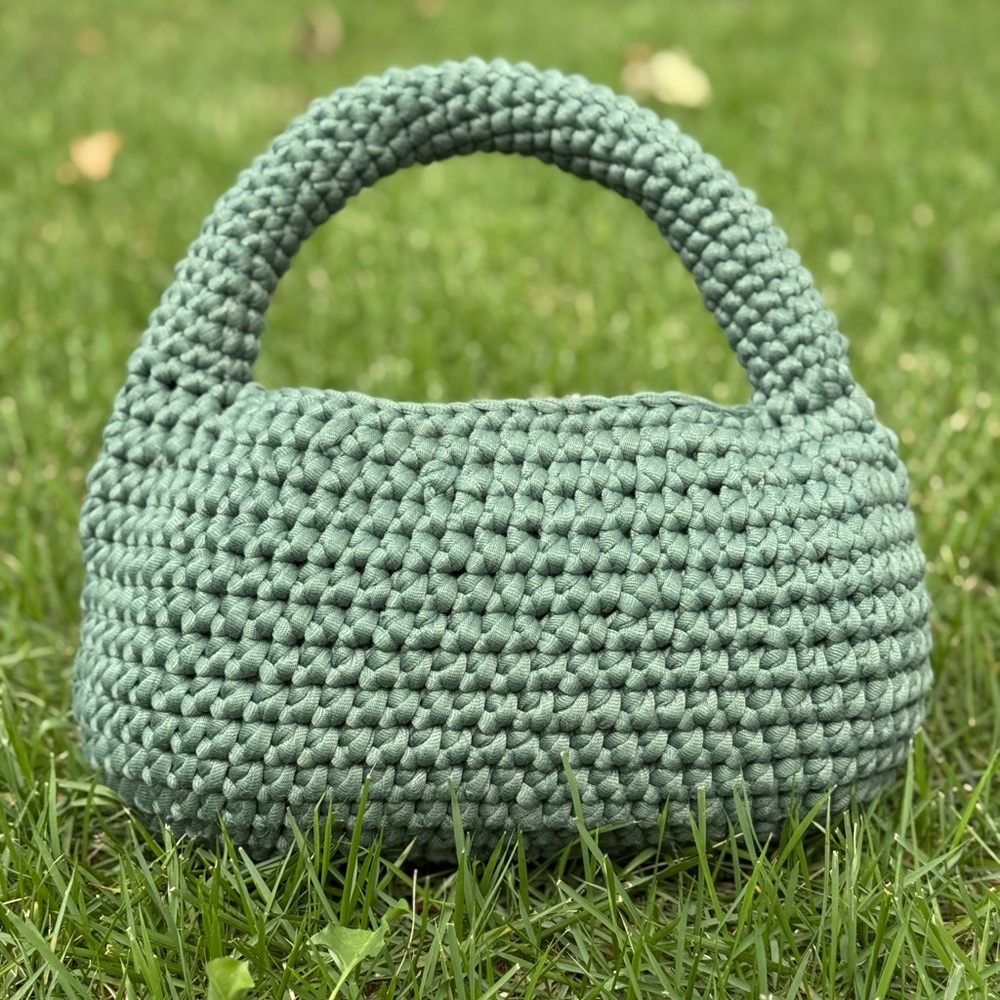 Handcrafted Green Crochet bubble Bag